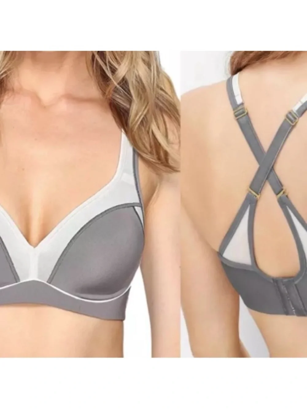 NEW Natori Women’s Zen Contour Convertible Underwire Sports Bra Grey Size 32B